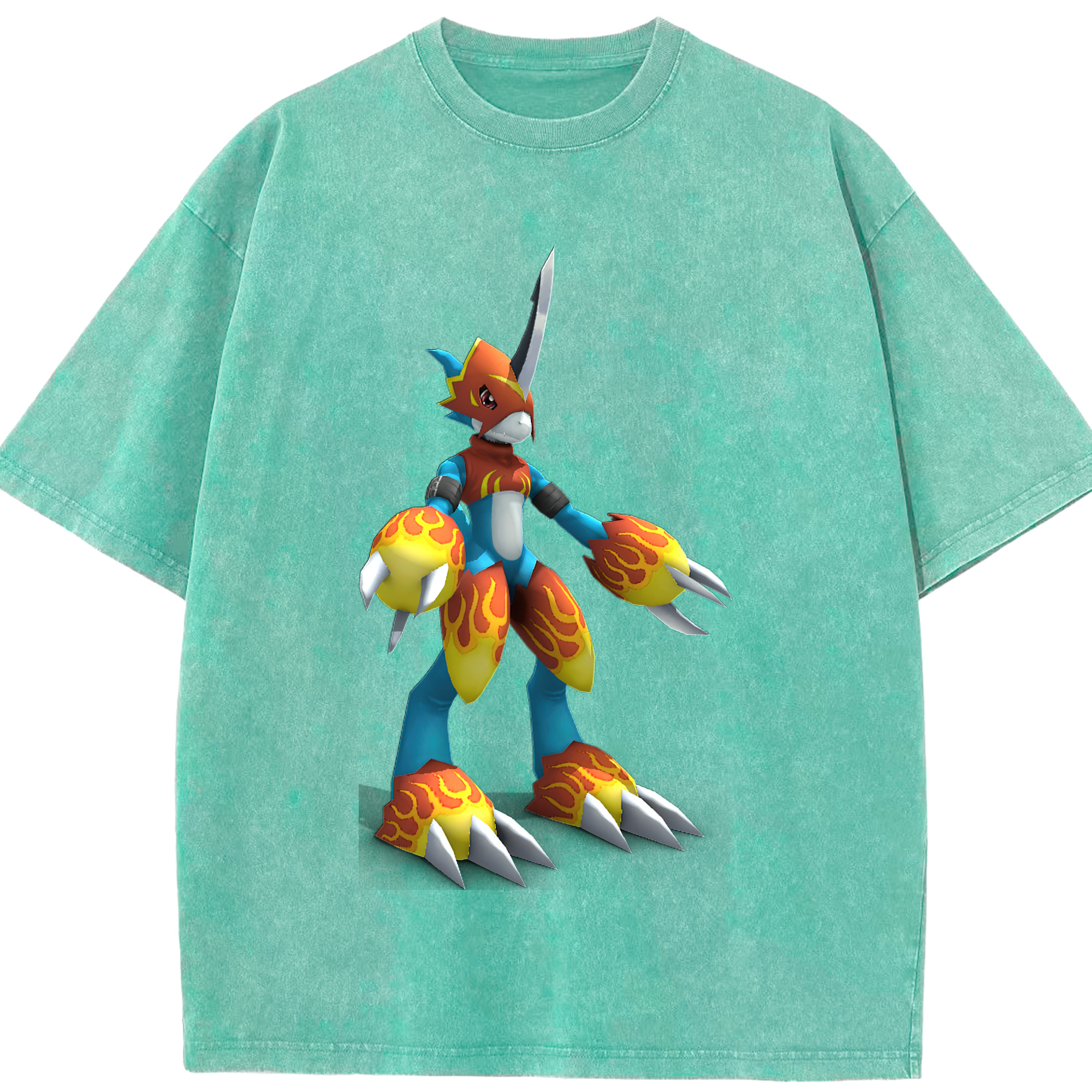 （画像用） Digimon デジタルモンスター/デジモン 綿100% ヴィンテージ風 半袖Tシャツ（フロントプリント）